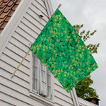 Green Shamrock Leaf Pattern Print House Flag