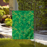 Green Shamrock Leaf Pattern Print House Flag