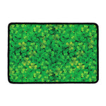 Green Shamrock Leaf Pattern Print Kitchen Mat