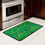 Green Shamrock Leaf Pattern Print Kitchen Mat