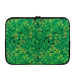 Green Shamrock Leaf Pattern Print Laptop Sleeve