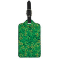 Green Shamrock Leaf Pattern Print Luggage Tag