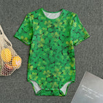 Green Shamrock Leaf Pattern Print Men's Bodysuit