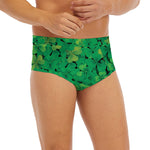 Green Shamrock Leaf Pattern Print Men's Briefs