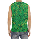 Green Shamrock Leaf Pattern Print Men's Fitness Tank Top
