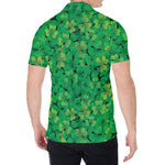 Green Shamrock Leaf Pattern Print Men's Shirt