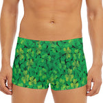 Green Shamrock Leaf Pattern Print Men's Short Boxer Briefs