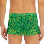 Green Shamrock Leaf Pattern Print Men's Short Boxer Briefs