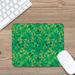 Green Shamrock Leaf Pattern Print Mouse Pad
