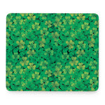 Green Shamrock Leaf Pattern Print Mouse Pad