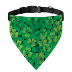 Green Shamrock Leaf Pattern Print Over The Collar Dog Bandana