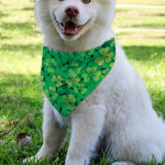 Green Shamrock Leaf Pattern Print Over The Collar Dog Bandana