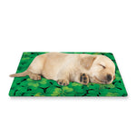 Green Shamrock Leaf Pattern Print Pet Cooling Mat Cover