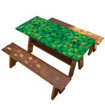 Green Shamrock Leaf Pattern Print Picnic Table Cover