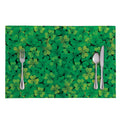 Green Shamrock Leaf Pattern Print Placemat