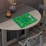 Green Shamrock Leaf Pattern Print Placemat