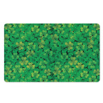 Green Shamrock Leaf Pattern Print Polyester Doormat
