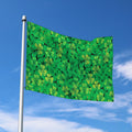 Green Shamrock Leaf Pattern Print Polyester Flag