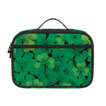 Green Shamrock Leaf Pattern Print Portable Lunch Bag