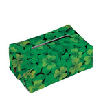 Green Shamrock Leaf Pattern Print Rectangle Tissue Box Cover