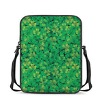 Green Shamrock Leaf Pattern Print Rectangular Crossbody Bag