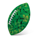 Green Shamrock Leaf Pattern Print Rugby Ball