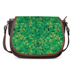 Green Shamrock Leaf Pattern Print Saddle Bag