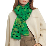 Green Shamrock Leaf Pattern Print Scarf
