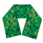 Green Shamrock Leaf Pattern Print Scarf