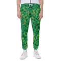 Green Shamrock Leaf Pattern Print Joggers