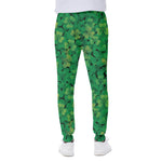 Green Shamrock Leaf Pattern Print Scuba Joggers