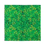 Green Shamrock Leaf Pattern Print Silk Bandana