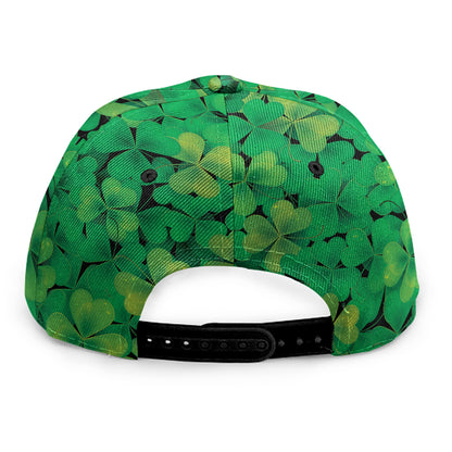 Green Shamrock Leaf Pattern Print Snapback Cap