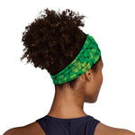 Green Shamrock Leaf Pattern Print Sports Headband