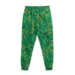 Green Shamrock Leaf Pattern Print Sweatpants