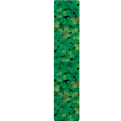 Green Shamrock Leaf Pattern Print Table Runner
