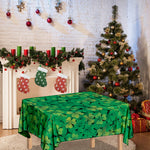 Green Shamrock Leaf Pattern Print Tablecloth