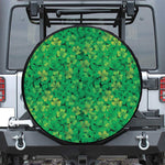 Green Shamrock Leaf Pattern Print Tire Cover