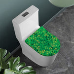 Green Shamrock Leaf Pattern Print Toilet Lid Cover