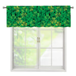Green Shamrock Leaf Pattern Print Window Valance