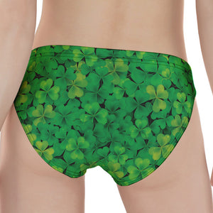 Green Shamrock Leaf Pattern Print Women's Panties