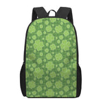 Green Shamrock Plaid Pattern Print 17 Inch Backpack