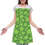 Green Shamrock Plaid Pattern Print Adjustable Apron