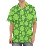 Green Shamrock Plaid Pattern Print Aloha Shirt