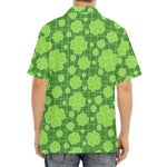 Green Shamrock Plaid Pattern Print Aloha Shirt