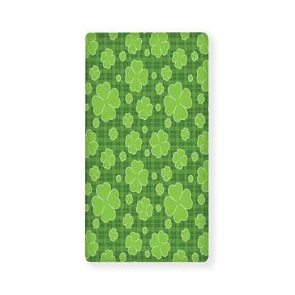 Green Shamrock Plaid Pattern Print Baby Crib Sheet