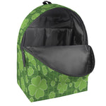 Green Shamrock Plaid Pattern Print Backpack