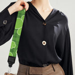 Green Shamrock Plaid Pattern Print Bag Strap