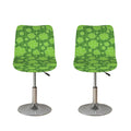 Green Shamrock Plaid Pattern Print Bar Stool Covers