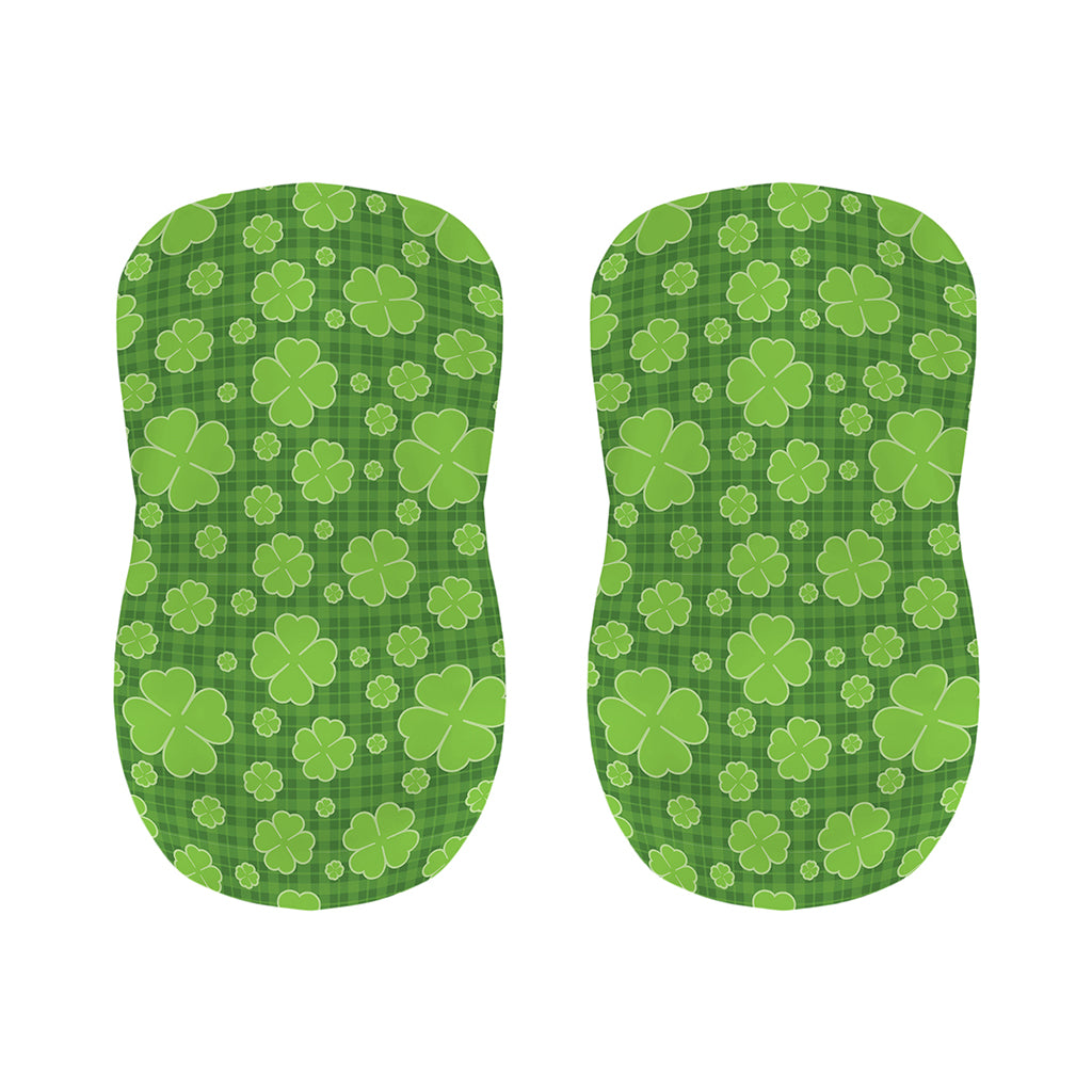 Green Shamrock Plaid Pattern Print Bar Stool Covers
